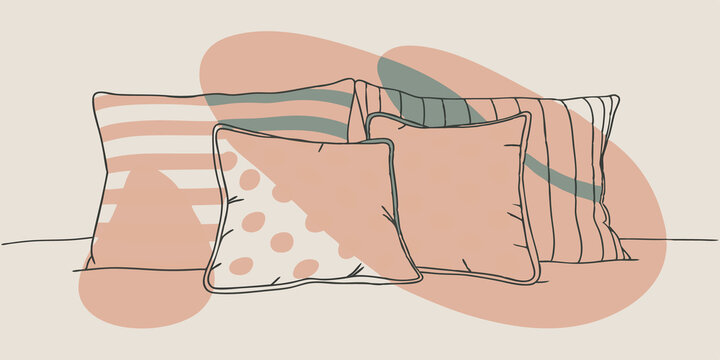 Striped and spotted pillows bring playful contrast to the space ensuring theres soing delightful to rest against.
