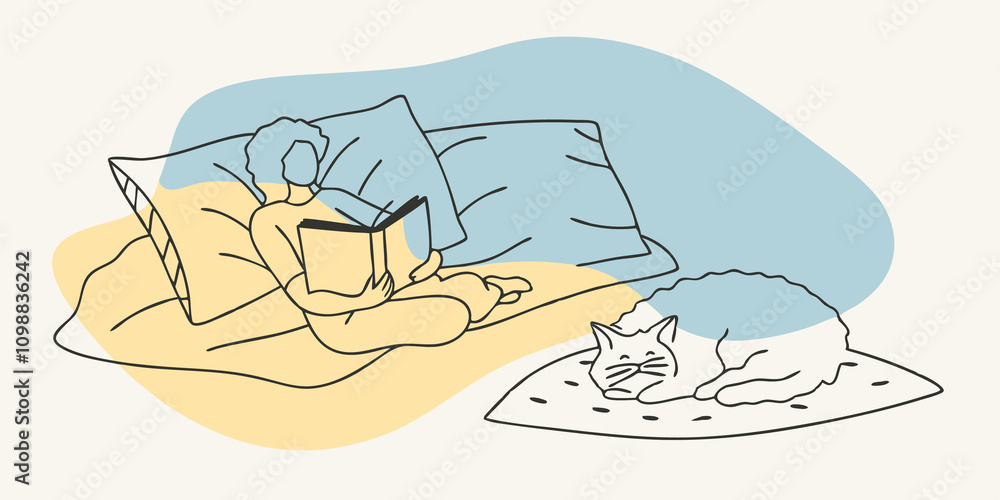 Poster the room filled with plush cushions and soft textures transforms into a haven where both human and p