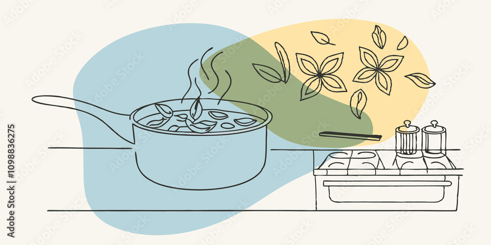 Poster the sound of a saucepan gently heating on the stove as fragrant es are poured in blending instantly 