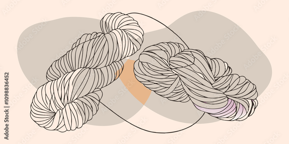 Poster various shades of cream and gray yarn twist and twirl together creating a soft inviting visual contr