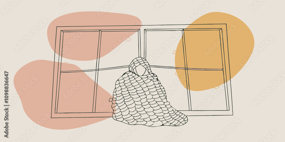 Poster wrapped in layers of thick flannel a figure curls under a knitted blanket gazing delightfully at the