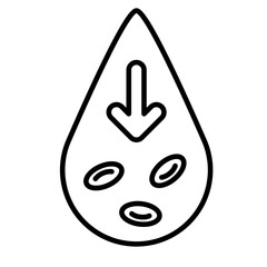 Anemia icon and red blood Cells