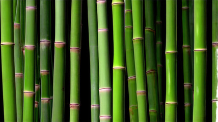 Obraz premium Lush green bamboo stalks densely packed together against a transparent background