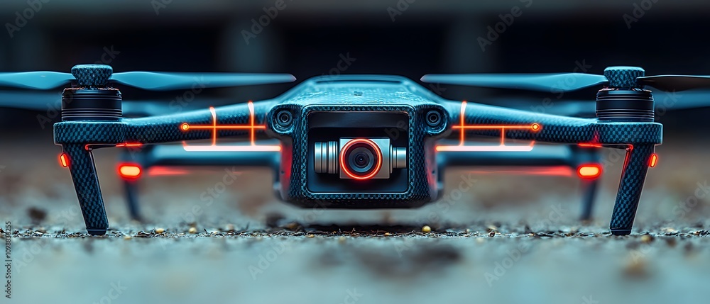 Aufkleber a close-up view of a drone showcasing its camera and design features.
