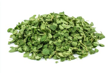 Obraz premium Oregano or marjoram leaves on white background