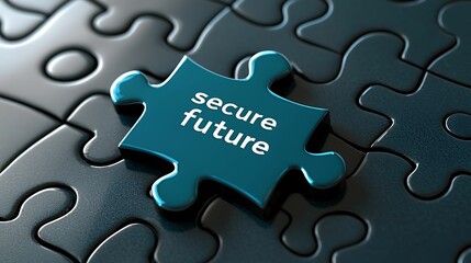 Fototapeta premium Strategic Financial Planning for Future Savings and Insurance. A puzzle piece labeled 