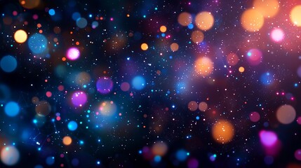 Obraz premium Vibrant bokeh lights create a colorful background with rich tones, ideal for design projects and creative works.