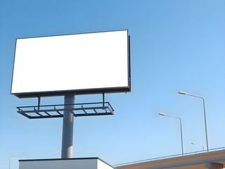 Obraz premium The billboard itself is completely blank, with a pure white surface, offering no text, logos, or images. 