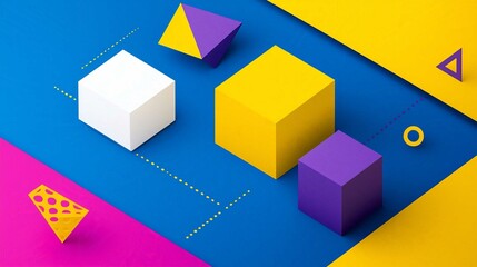 Obraz premium Colorful Wooden Cube Toys for Creative Child Play and Construction Games