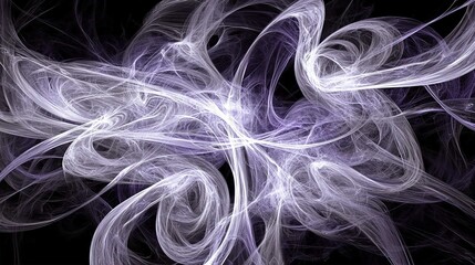 Fototapeta premium Elegant Blue Smoke Wave Pattern with Flowing Flame Shapes on Black Background