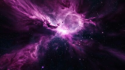 Cosmic Night Sky with Bright Stars and Colorful Nebula Illustration