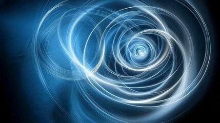 Blue Water Swirl Spiral Pattern Digital Art Illustration with Motion and Vortex Texture