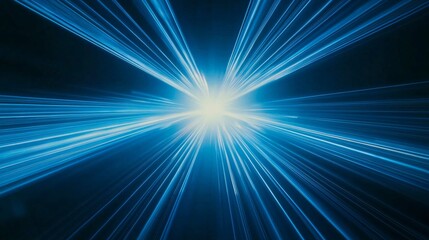 Obraz premium Bright Blue Starburst Rays of Light in Cosmic Design Illustration