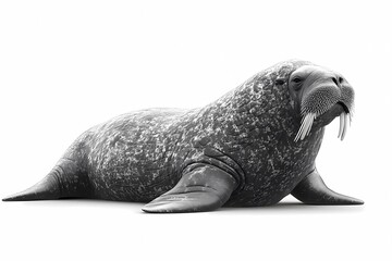 Walrus isolated on white