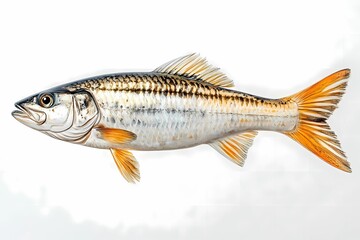 Obraz premium stunning sardine fish isolated at white background