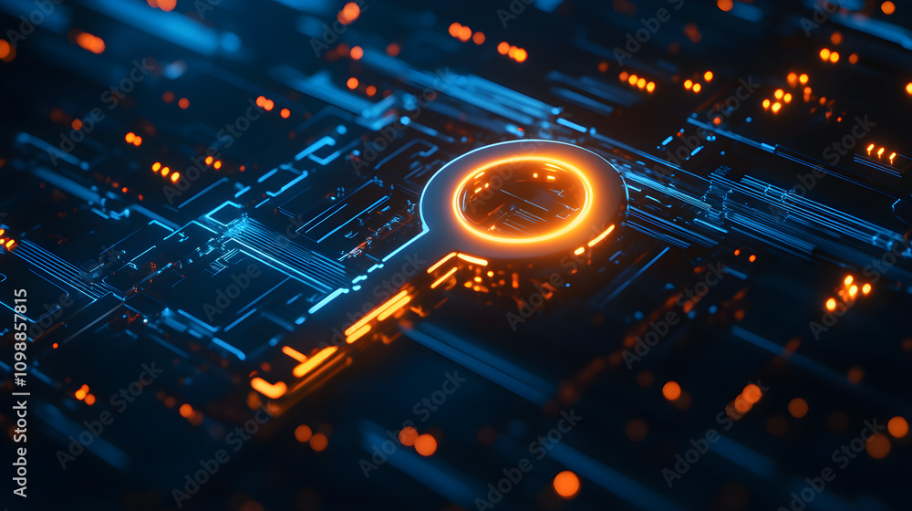 Poster a glowing digital key inserted into an e-wallet, symbolizing encrypted access and fraud prevention