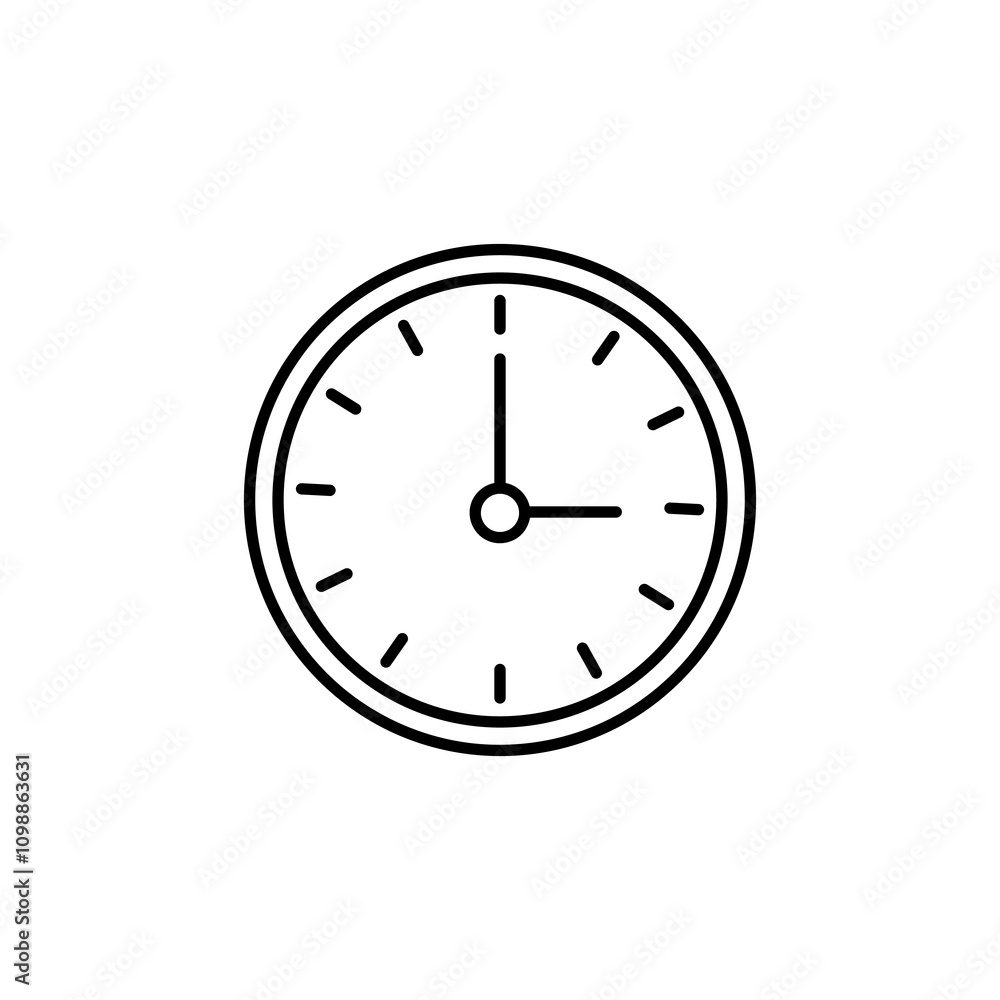 Poster clock premium line icon.vector flat black trendy style illustration for web and app..eps