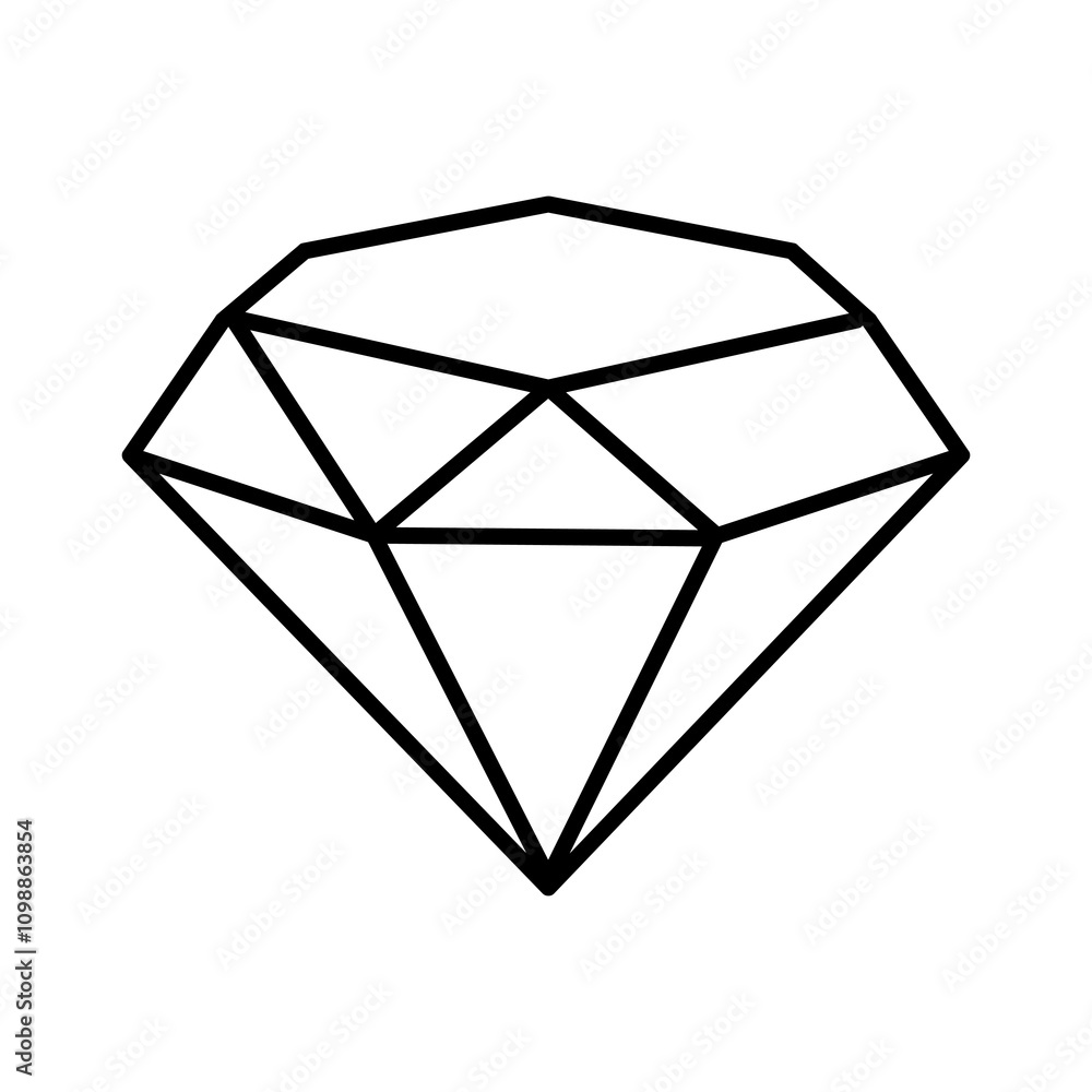 Poster diamond vector flat logo.vector linear illustration for web and app..eps