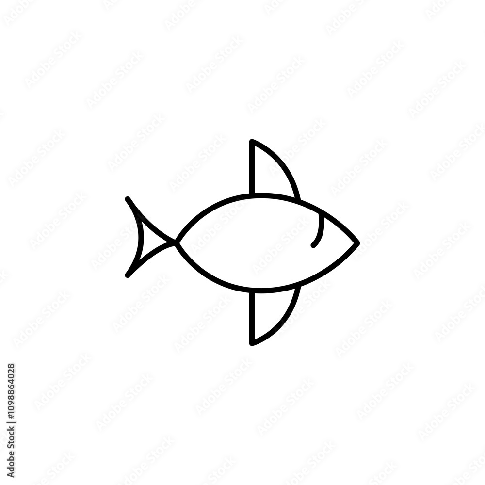 Poster fish premium line icon. vector flat black simple linear illustration for web and app..eps
