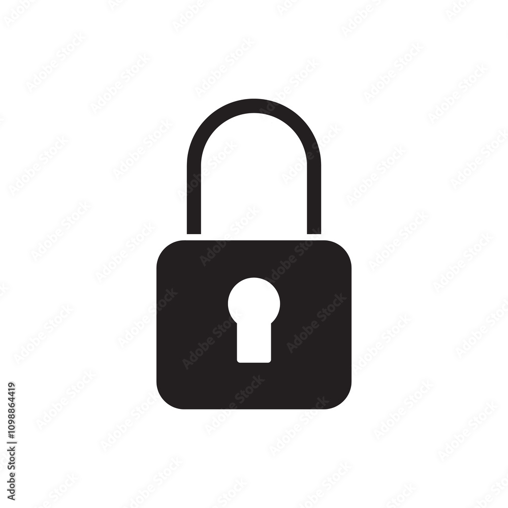 Poster lock flat icon. vector padlock black simple illustration for web and app..eps