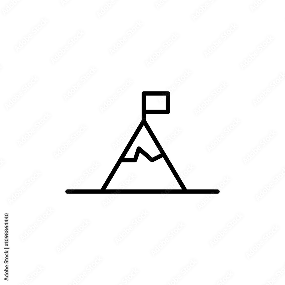 Poster mountain premium line icon.vector flat black simple illustration for web and app..eps