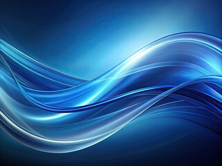 Fototapeta premium Abstract Blue Curve Banner Background - AI Art