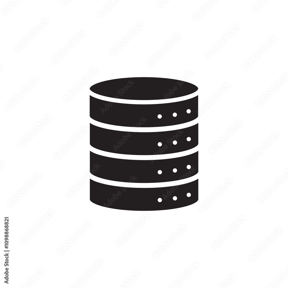 Aufkleber database premium icon, flat black simple illustration for web and app..eps