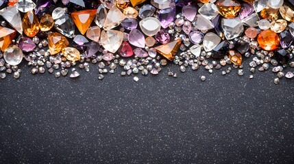 A creative arrangement of loose gemstones forming a sparkling constellation
