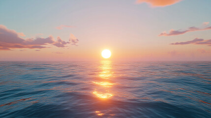 Obraz premium A serene sunrise over the ocean
