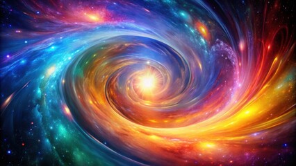 Obraz premium Abstract galactic vortex with bright colors and flowing shapes , vibrant, cosmic, abstract, artistic, colorful, swirl