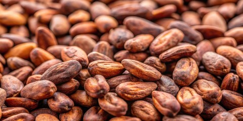 Close up macro of a heap of cocoa beans, cocoa, beans, heap, close up, macro, food, raw, agriculture, chocolate, ingredient