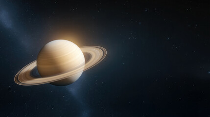 Stunning view of saturn's rings against a starry cosmic background