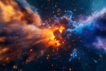 4K Cosmic Landscape with Vibrant Colors & Hyper-Realistic Details. Depth and dimension. Background, planets, nebula, stars, meteors