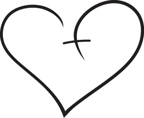 Vector Heart with Cross