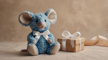 Fototapeta premium mouse, animal, rat, isolated, white, rodent, cute, pet, mammal, domestic, small, cartoon, fur, tail, gray, pets, white background, studio, pest, animals, mice, brown, sitting, looking, wild