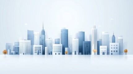 Fototapeta premium Modern City Skyline with Towering Buildings