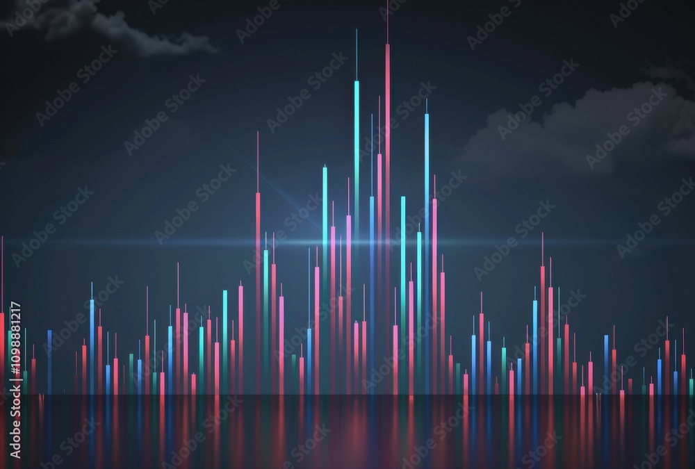 Aufkleber Abstract Colorful Data Visualization Chart Design