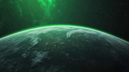 Obraz premium Glowing Earth on Ozone World Background