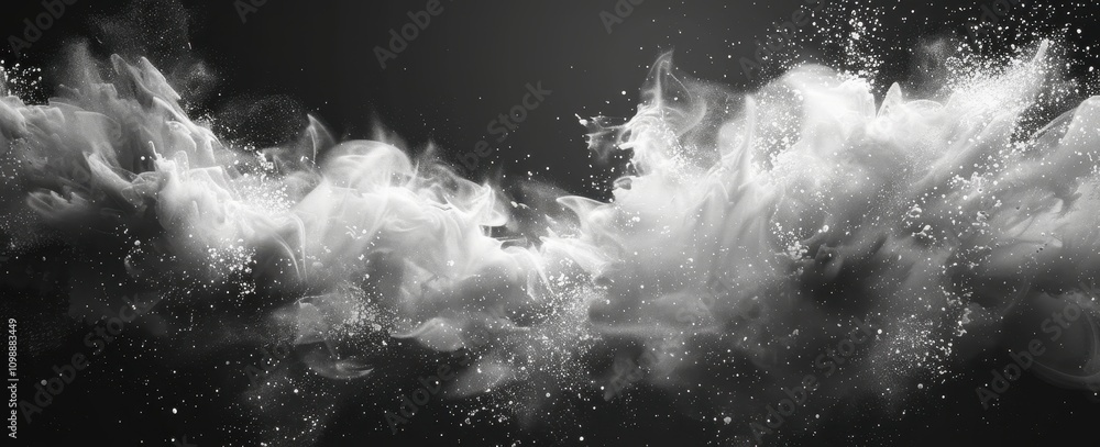 Aufkleber white smoke exploding against dark background