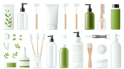 Eco-Friendly Bathroom Essentials in Vector Format