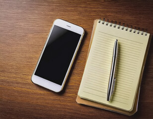 cell phone, note pad, pen AI