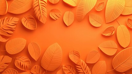 A vibrant arrangement of orange leaves, creating a textured, autumn-inspired backdrop with a warm color palette.