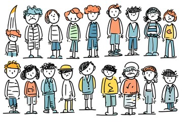 Naklejka premium people set