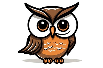 Naklejka premium owl on white background