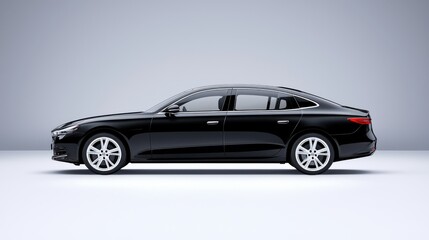 Sleek Luxury Sedan in Vector Art Style