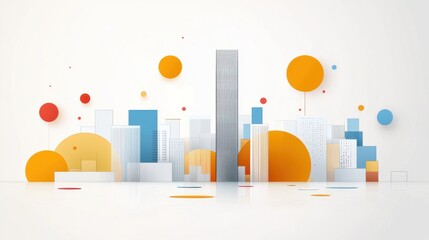 Fototapeta premium Minimalist Skyscraper Illustration in Vector Style