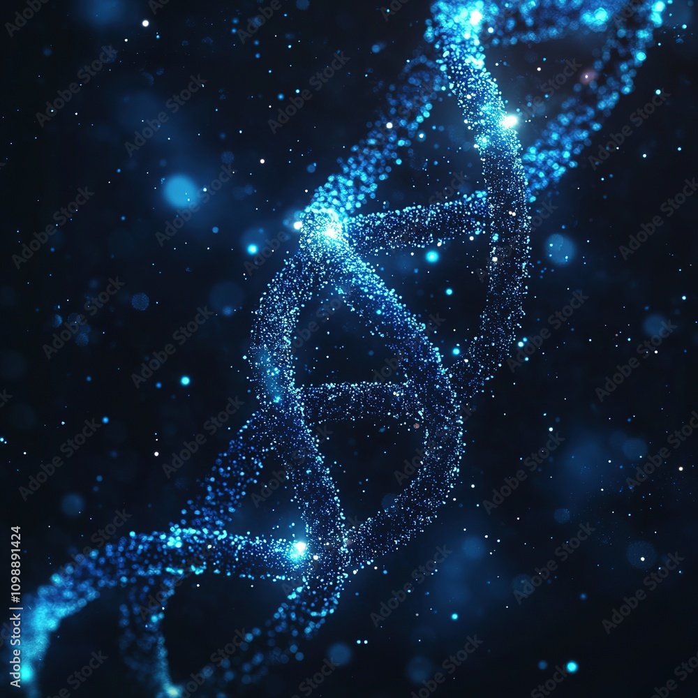Poster exploring dna structure science laboratory digital art abstract visualization close-up view molecula