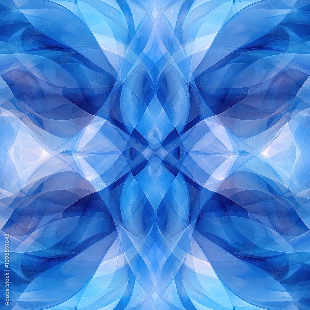 Poster abstract blue wave pattern digital art visualization studio close-up modern design concept for creat
