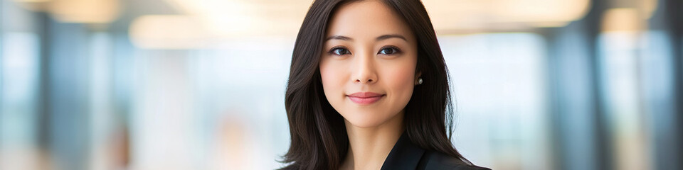 Fototapeta premium Confident Asian Businesswoman in an Office Setting