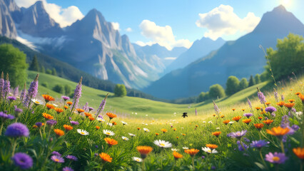 Colorful Meadow in Spring